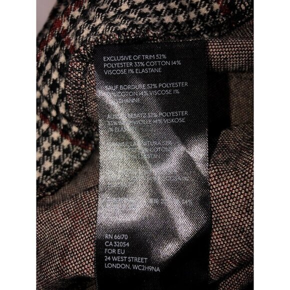 Anthropologie Plaid Pants Dickens Trousers Size S Pull On Black Red Menswear NEW - Picture 12 of 12